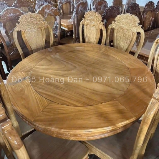 BỘ BÀN ĂN GÕ 8 GHẾ