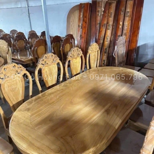 BỘ BÀN ĂN GÕ 8 GHẾ